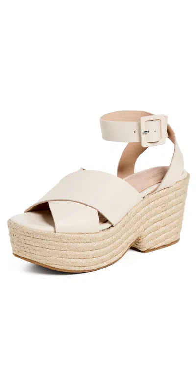 Alohas Lyla Cream Leather Espadrilles Cream In White