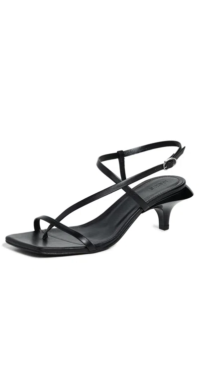 Alohas Magali Black Leather Sandals Black