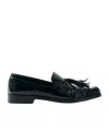 Alohas Marietta Onix Black Leather Loafers In Black
