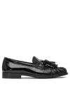 Alohas Marietta Onix Black Leather Loafers In Black