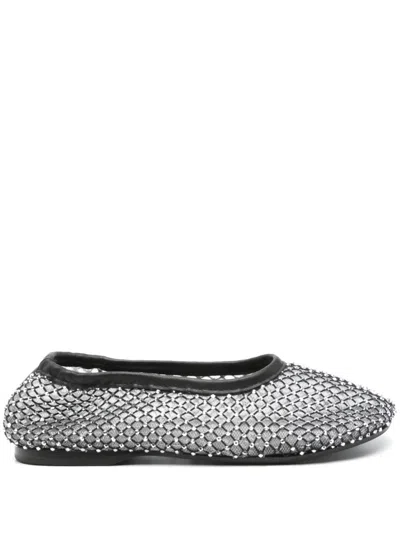 Alohas Mesh Upper Ballerinas With Shimmering Embellishments In Gray