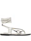Alohas Morosia Leather Ankle-tie Sandals In White
