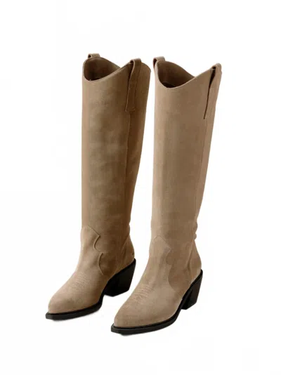 Alohas Mount Desert Cowboy Boots In Taupe In Gray