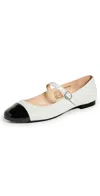 Alohas Musa Mary Jane Cap Toe Flat In Black Cream