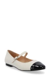 Alohas Musa Mary Jane Cap Toe Flat In Cream