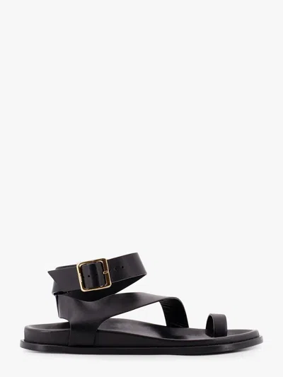 Alohas Myles Leather Thong Sandals In Black