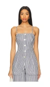 Alohas Nadine Top In Blue & White Stripe