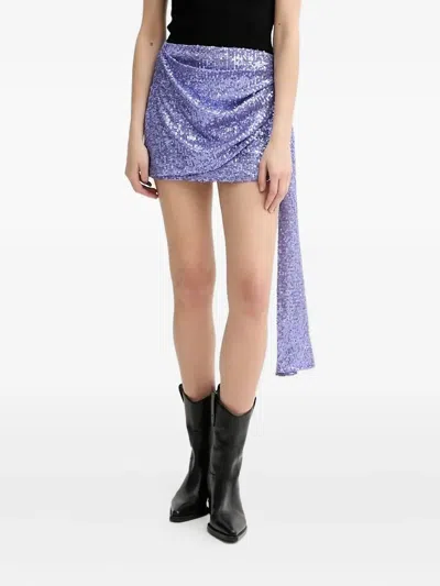 Alohas Nala Draped Mini Skirt In Purple