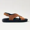 Alohas Nico Suede Brown Leather Sandals