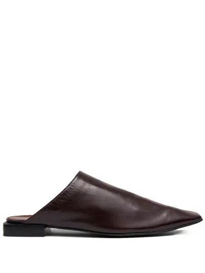 Alohas Noe Rift Brown Leather Mules Woman Brown In Animal Print