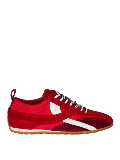 Alohas Nylon Leather Sneaker In Black
