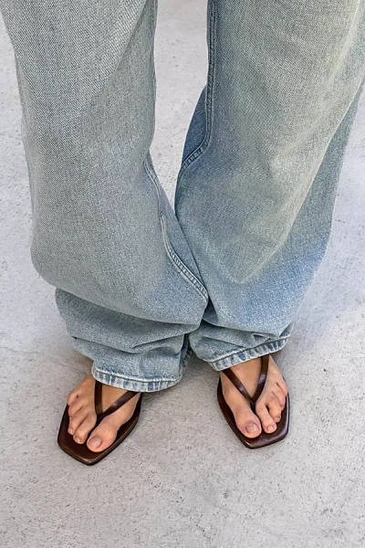 Alohas Ola Leather Sandals In Rift Brown, Women's At Urban Outfitters In Black