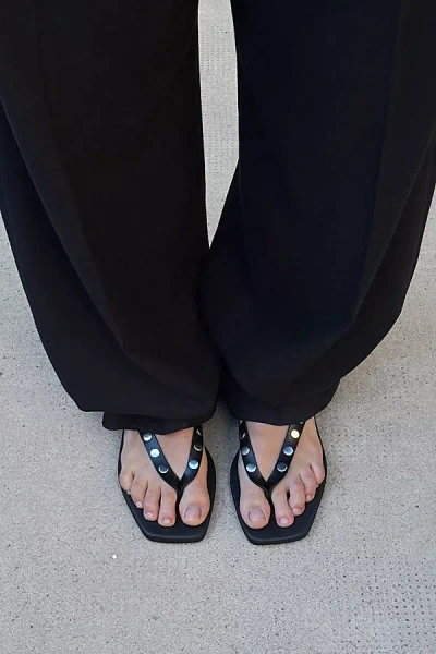 Alohas Ola Leather Studded Sandals In Black, Women's At Urban Outfitters