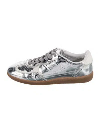 Pre-owned Alohas Patent Leather Athletic Sneakers In Metallic/silver