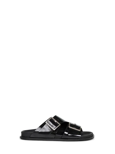 Alohas Patent Leather Double-strap Sandals In Black
