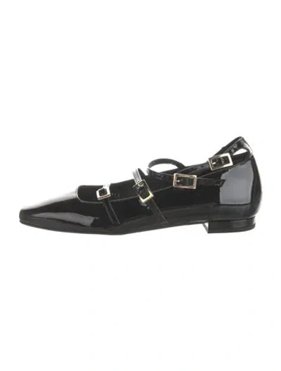 Pre-owned Alohas Patent Leather Flats In Black