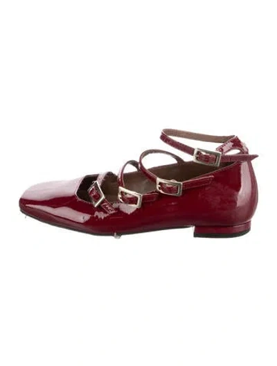 Pre-owned Alohas Patent Leather Flats In Burgundy