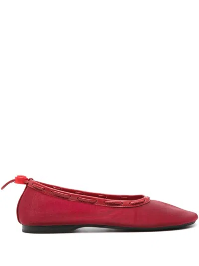 Alohas Pointed Toe Ballerina Flats In Red