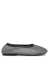 Alohas Pointed Toe Black Ballerinas In Gray