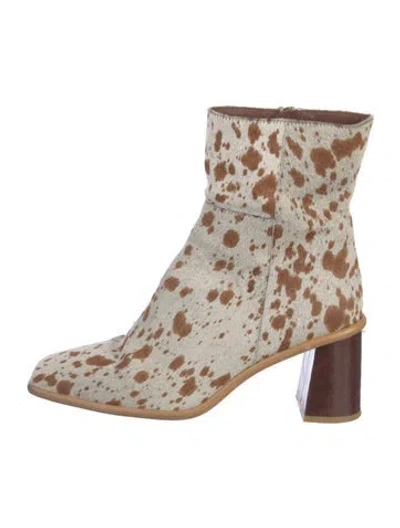 Pre-owned Alohas Ponyhair Printed Boots In Neutral