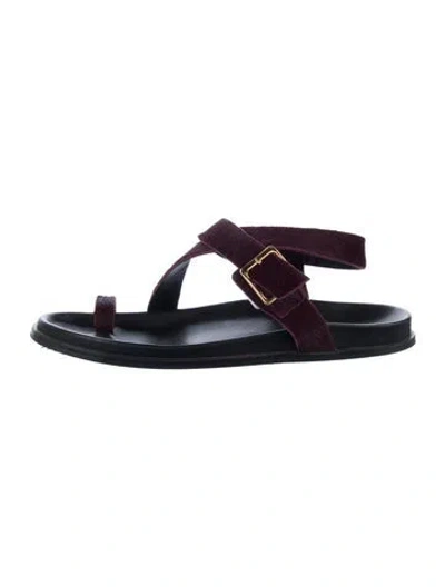 Pre-owned Alohas Ponyhair Sandals In Burgundy