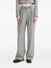 Alohas Prince Of Wales-check Belted Trousers In Gray