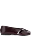 Alohas 'ravena' Bordeaux Ballet Shoes With Decorative Plaque On The Front In Burgundy