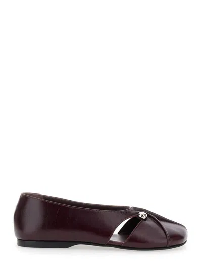 Alohas Ravena Rift Burgundy Leather Ballet Flats