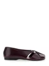 Alohas 'ravena' Bordeaux Ballet Shoes With Decorative Plaque On The Front