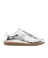 Alohas Tb.490 Rife Shimmer Metallic Leather Sneakers In Silver/cream