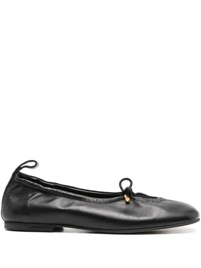 Alohas Rosalind Black Leather Ballet Flats Shoes
