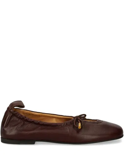 Alohas Rosalind Brown Leather Ballet Flats Shoes