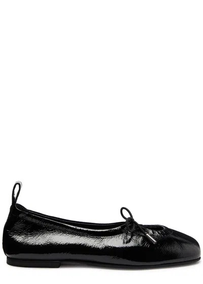 Alohas Rosalind Crinkled Patent Leather Ballet Flats In Black