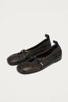 Alohas Rosalind Leather Ballet Flats In Brushed Brown, Women's At Urban Outfitters In Black