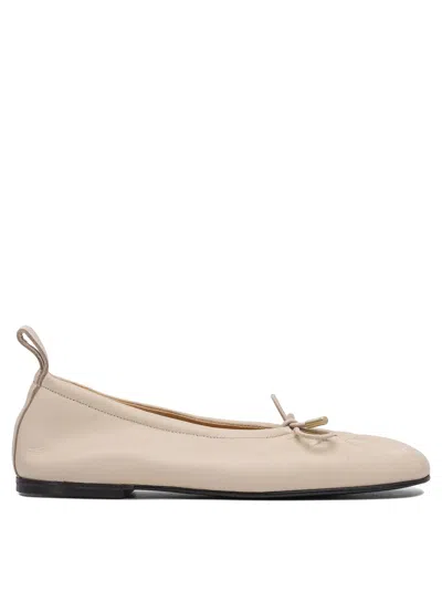Alohas "rosalind" Leather Ballet Flats In Neutral