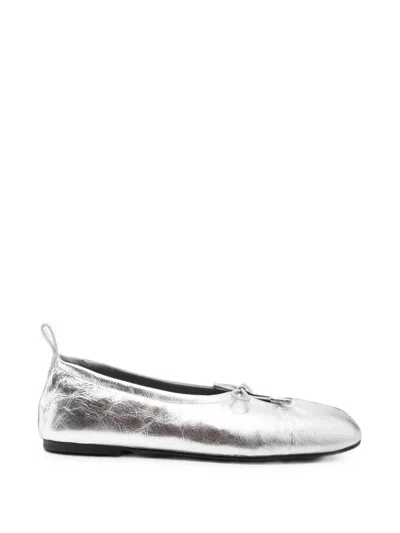 Alohas Rosalind Shimmer-finish Leather Ballet Flats In Metallic