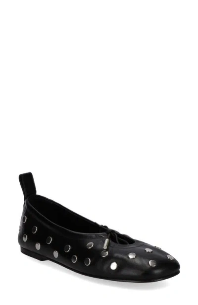 Alohas Rosalind Studded Leather Flat In Black