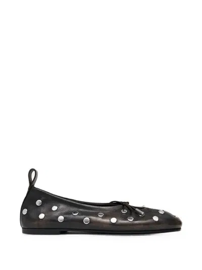 Alohas Rosalind Stud-embellished Leather Ballet Flats In Black