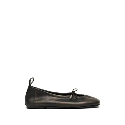Alohas Rosalind Tie Detail Ballet Flats In Brown