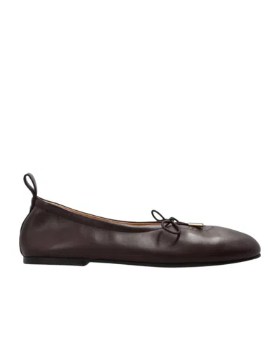 Alohas Rosalind Tie Detail Ballet Flats In Brown