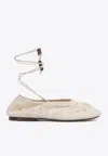 Alohas Rosemary Crochet Knit Ballet Flats In Beige