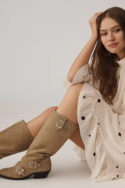 Alohas Ryder Buckle Boots In Beige