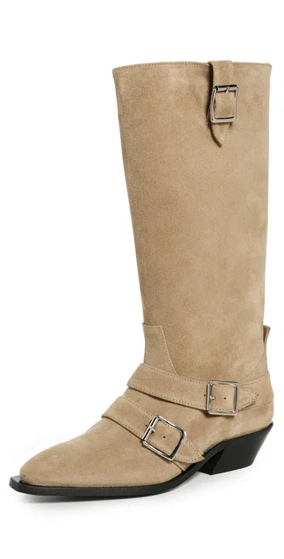Alohas Ryder Suede Beige Leather Boots Beige