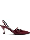 Alohas Joelle 75 Patent Leather Slingback Pumps In Red