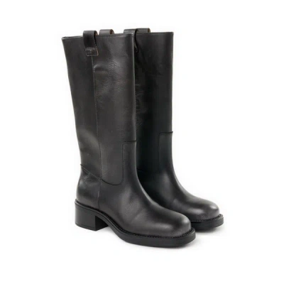 Alohas Sajan Leather Knee-high Boots In Black