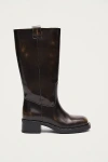Alohas Sajan Leather Knee High Boot In Brown, Women's At Urban Outfitters In Brown