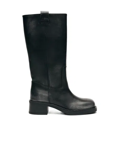 Alohas Sajan Round-toe Knee-high Boots In Black