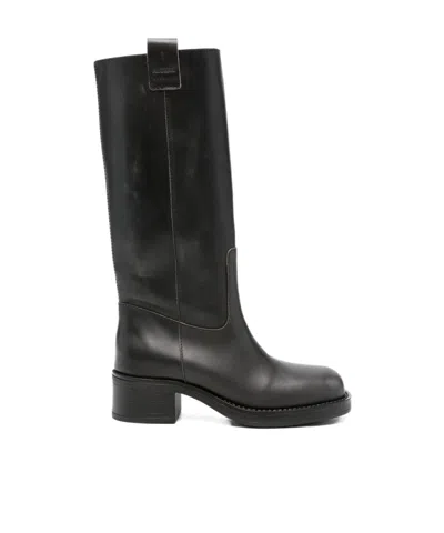 Alohas Sajan Round-toe Knee-high Boots In Black