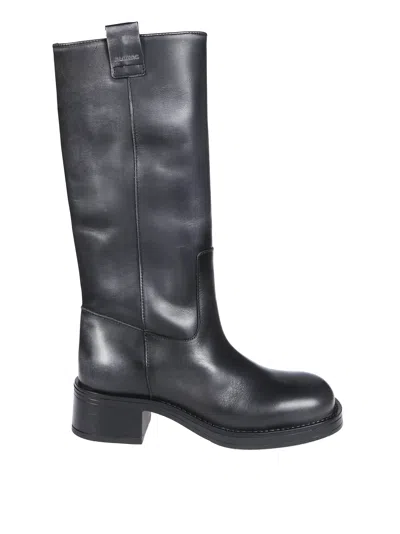 Alohas Sajan Vintage-effect Suede And Leather Boots For Women In Black