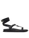 Alohas 'kizzi' Black Sandals With Ankle Strap And Logo On The Insole In Black